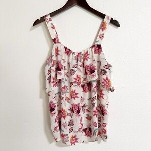 Loft Floral Paisley Flounced Tank